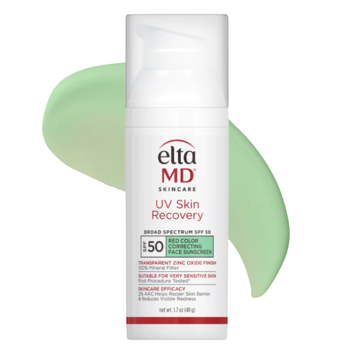 EltaMD UV Skin Recovery Red Color Correcting Green Tint Broad Spectrum SPF 50+