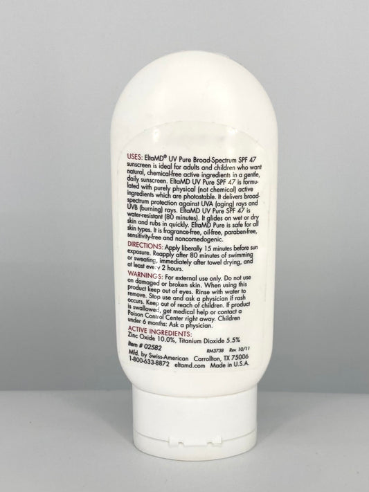 EltaMD UV Pure Broad-Spectrum SPF 47+ Face and Body Physical Sunscreen